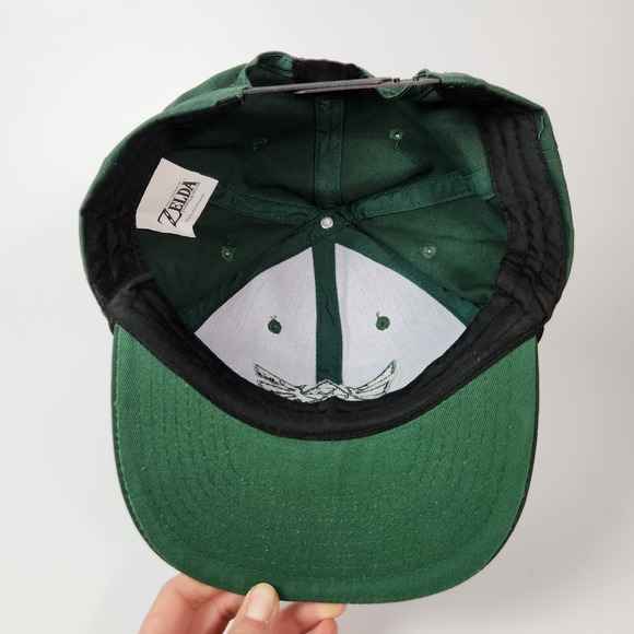 Legend of Zelda Tears Kingdom Green Snapback Hat Triforce Emblem Embroidered - Picture 6 of 6